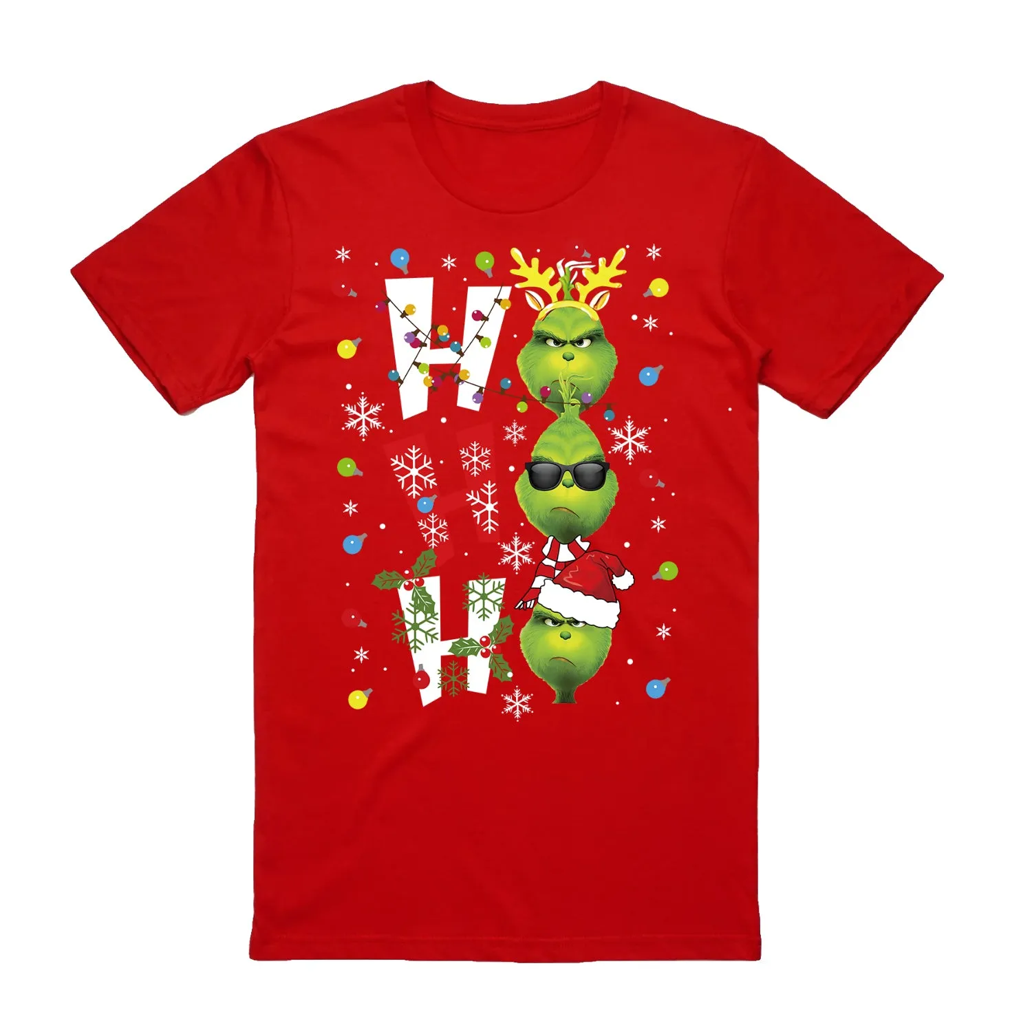 NNEDSZ 100% Cotton Christmas T-shirt Adult Unisex Tee Tops Funny Santa Party Custume, Shrek (Red), XL