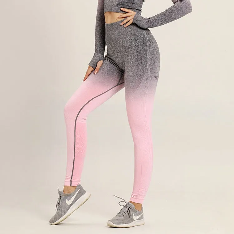 Ombre Seamless Short Sleeve Crop Top
