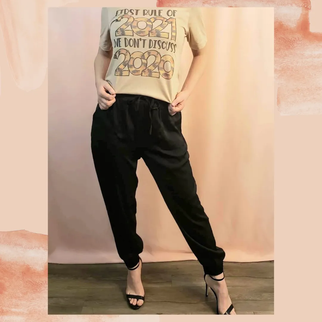 "The Shanimal" (Black) Satin Jogger