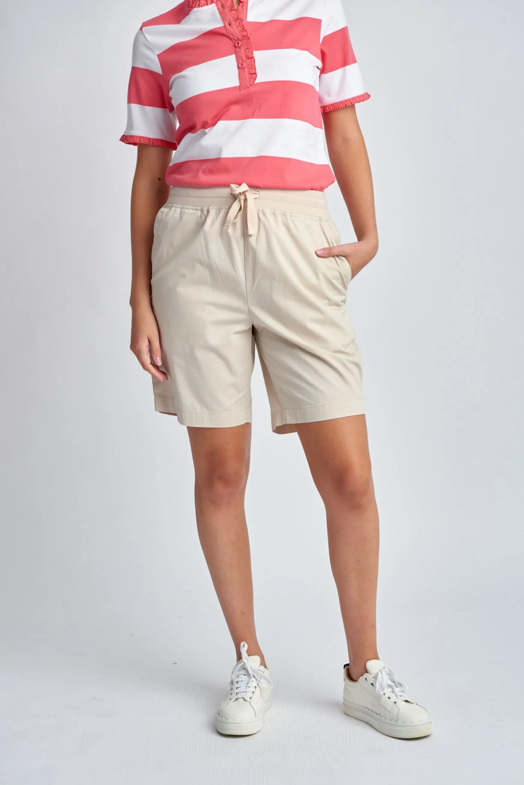 Relaxed Cotton Shorts Beige