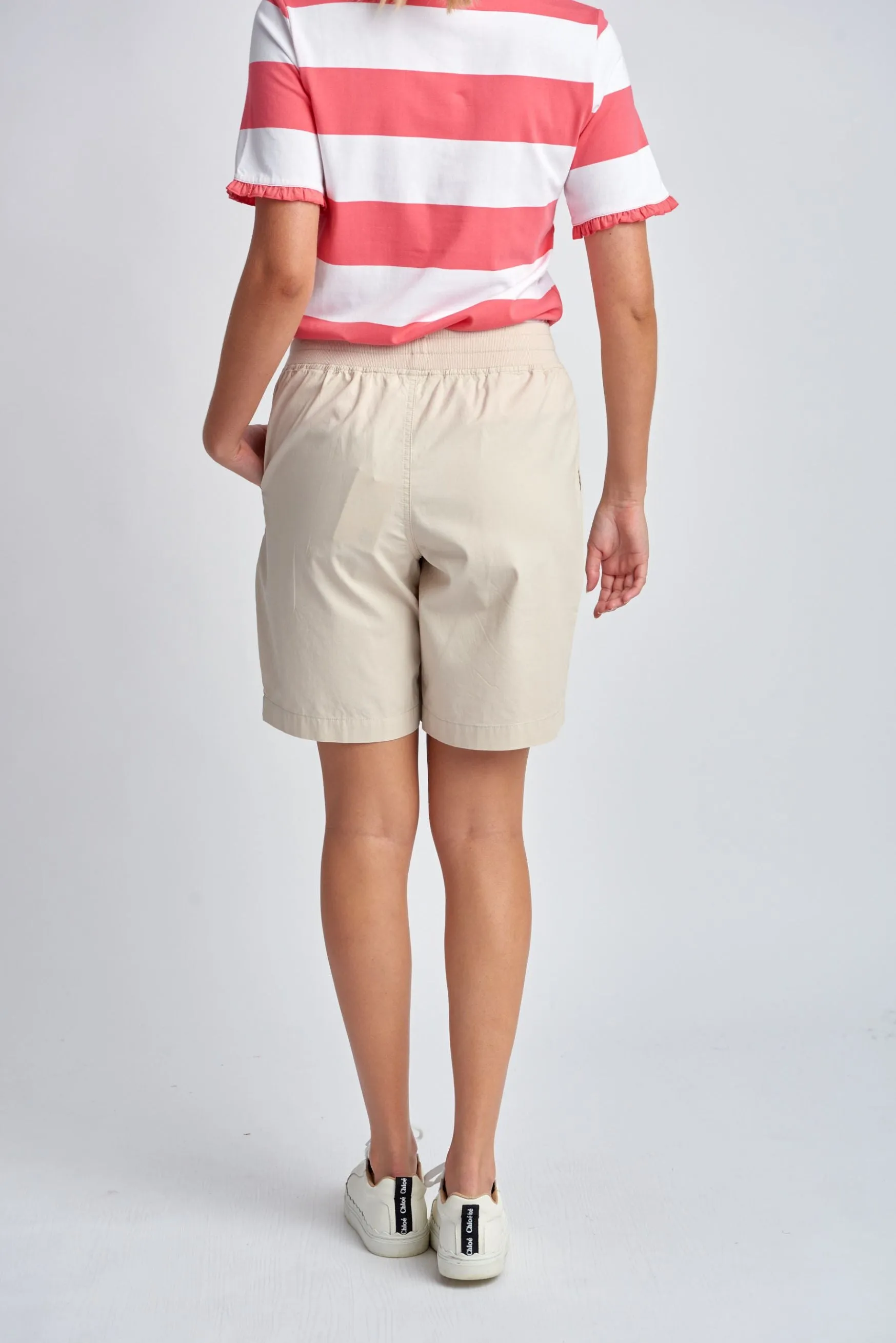 Relaxed Cotton Shorts Beige