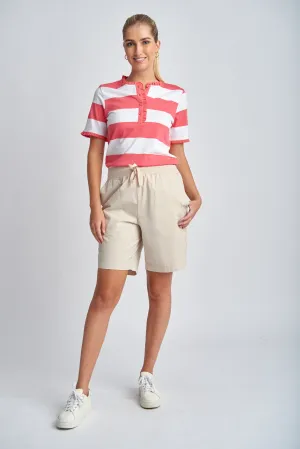 Relaxed Cotton Shorts Beige