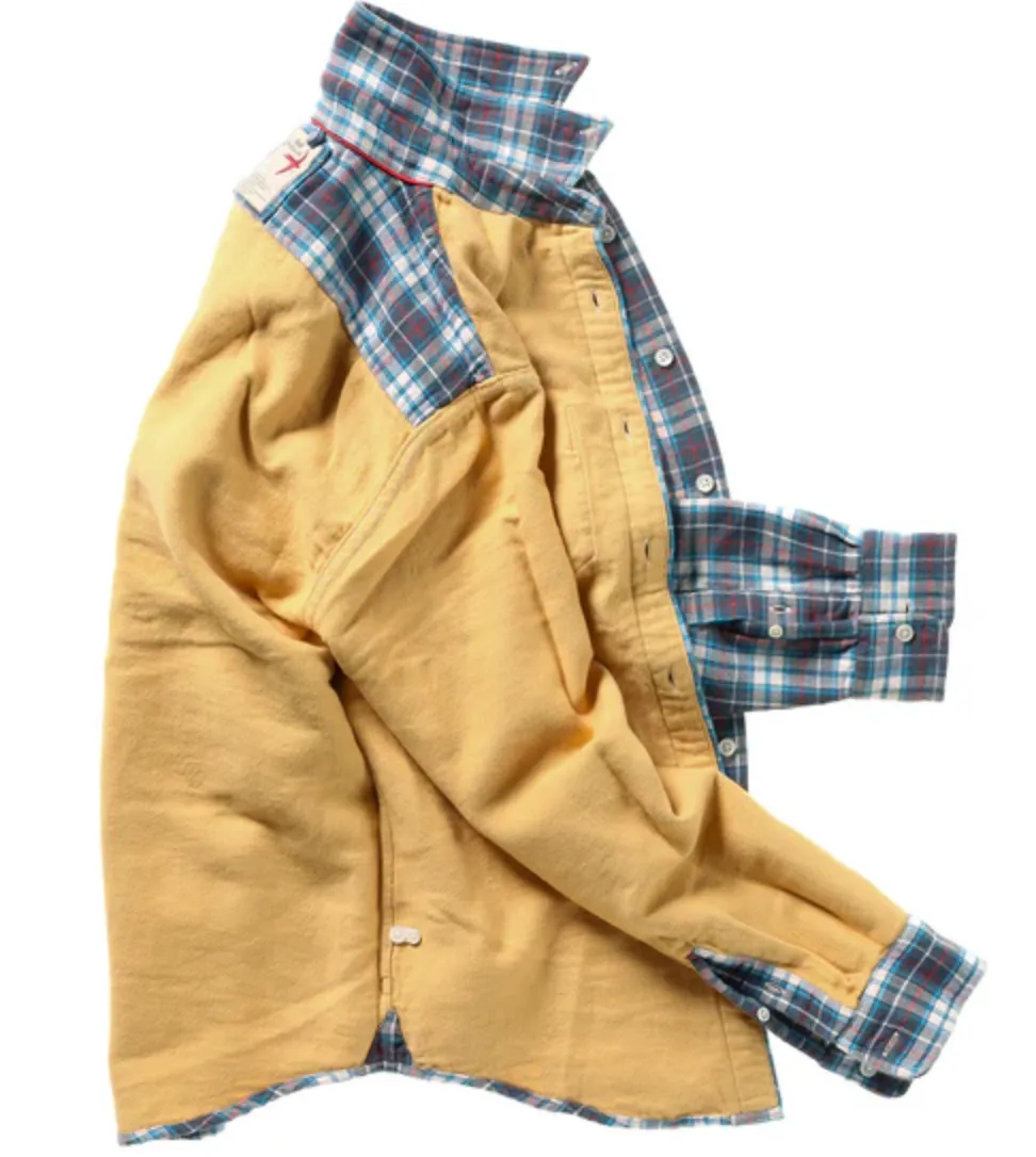 Relwen Chamois Lined Flannel Shirt - White/Navy/Red Plaid