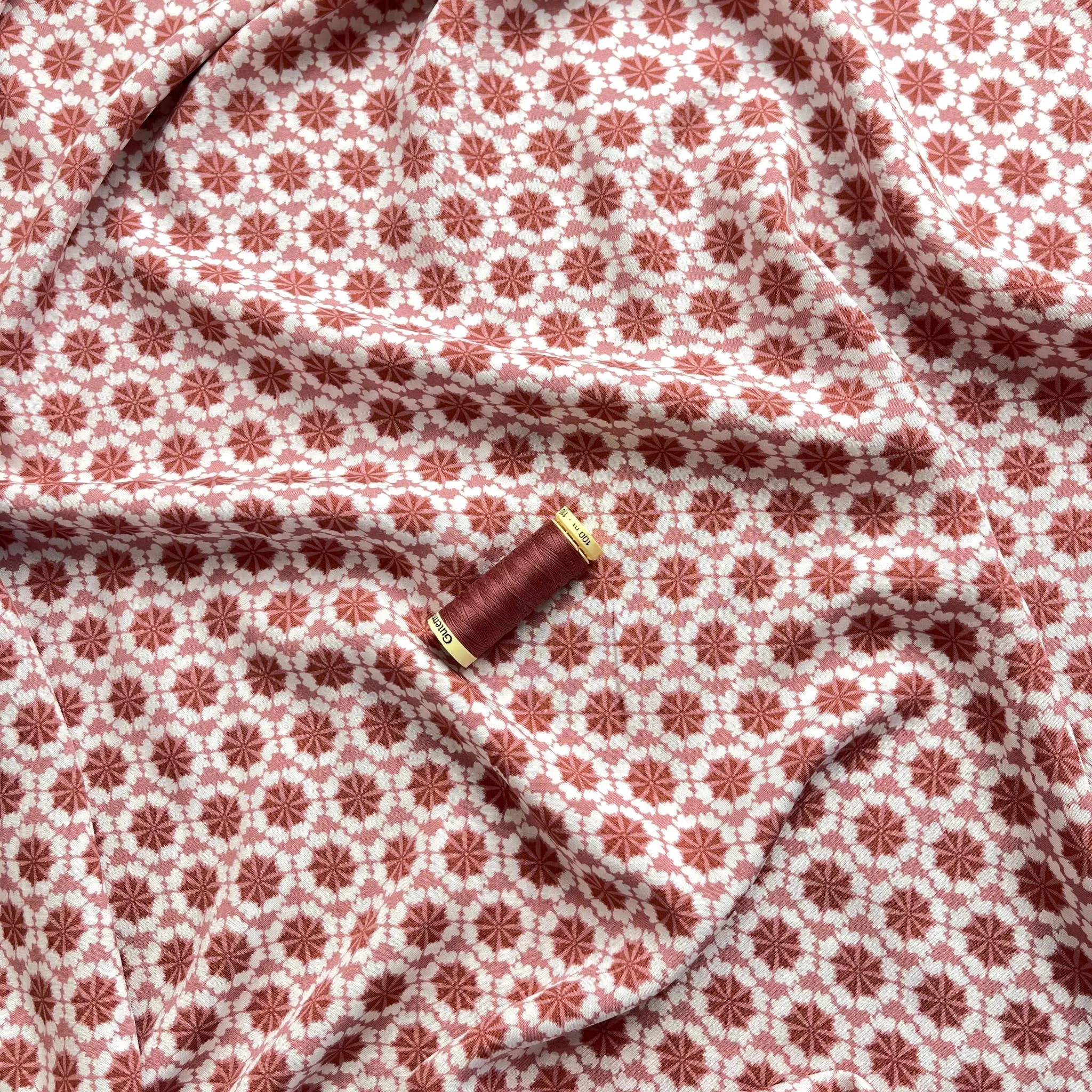 REMNANT 0.43 Metre - Sienna Tiles Viscose Fabric