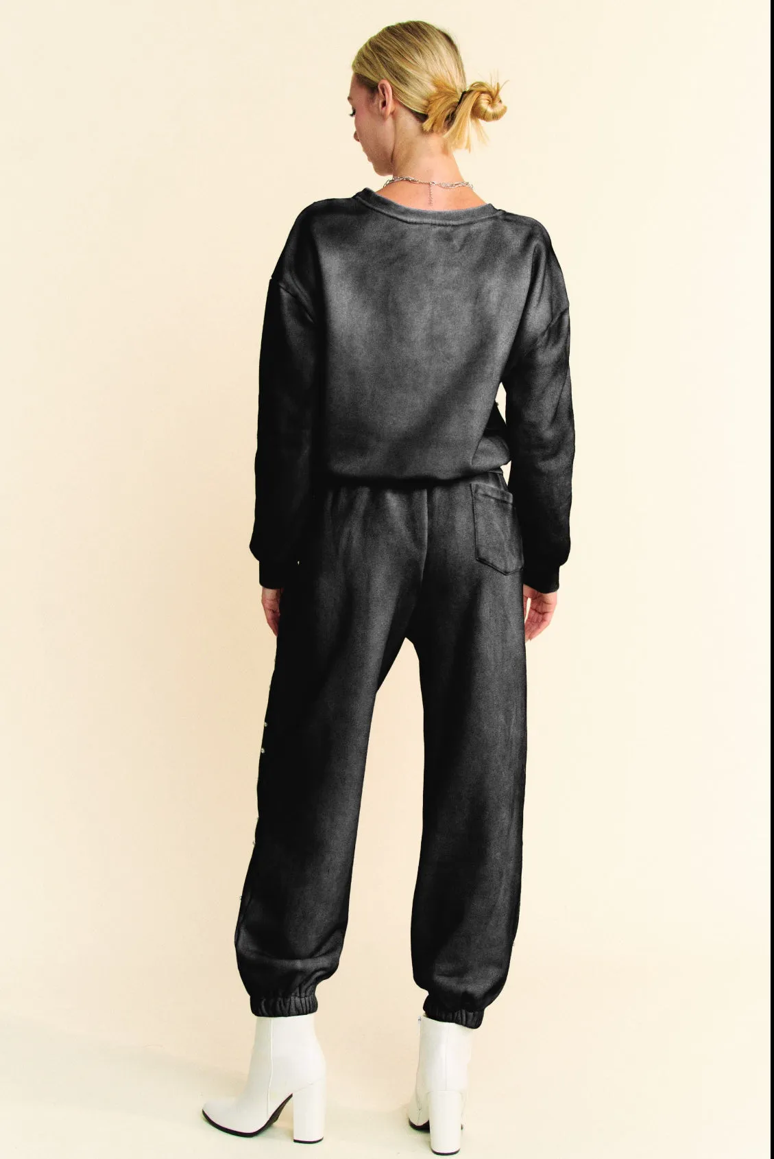 Rhinestone Black Joggers