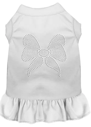 Rhinestone Bow Dress White Xs (8)