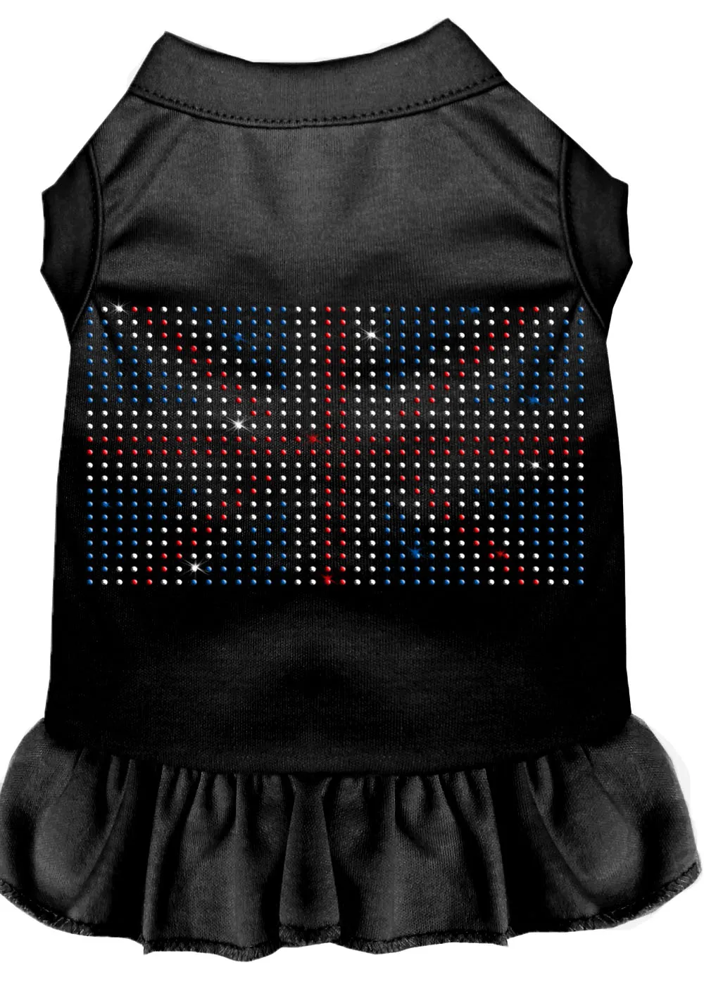 Rhinestone British Flag Dress Black 4x
