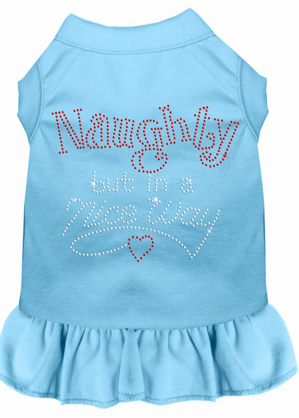 Rhinestone Naughty But In A Nice Way Dress Baby Blue Xl