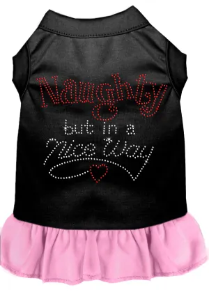 Rhinestone Naughty But In A Nice Way Dress Black With Light Pink Med