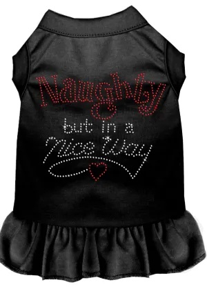 Rhinestone Naughty But In A Nice Way Dress Black Xxl