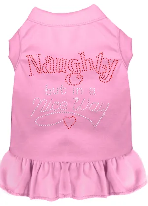 Rhinestone Naughty But In A Nice Way Dress Light Pink Lg