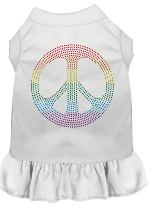Rhinestone Rainbow Peace Dress White Sm (10)