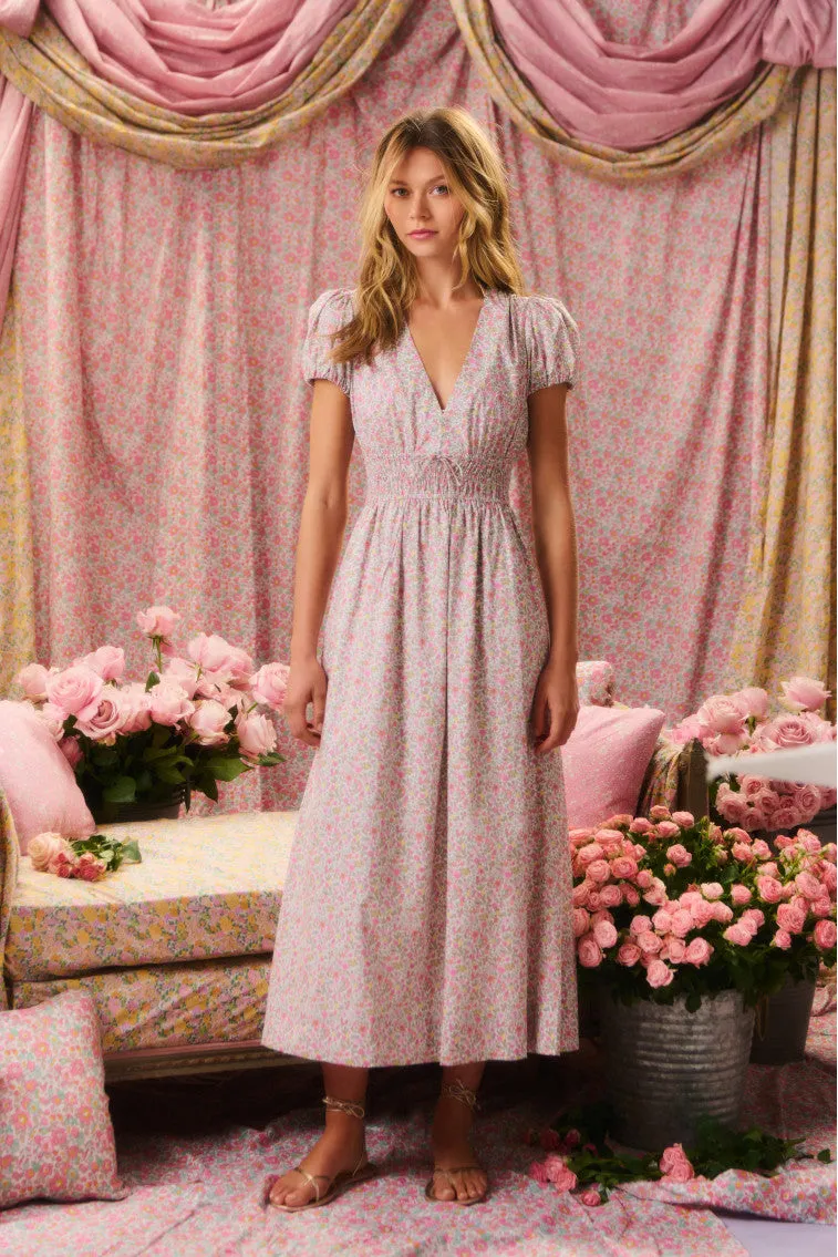 Sabela Liberty Fabric Puff Sleeve Midi Dress