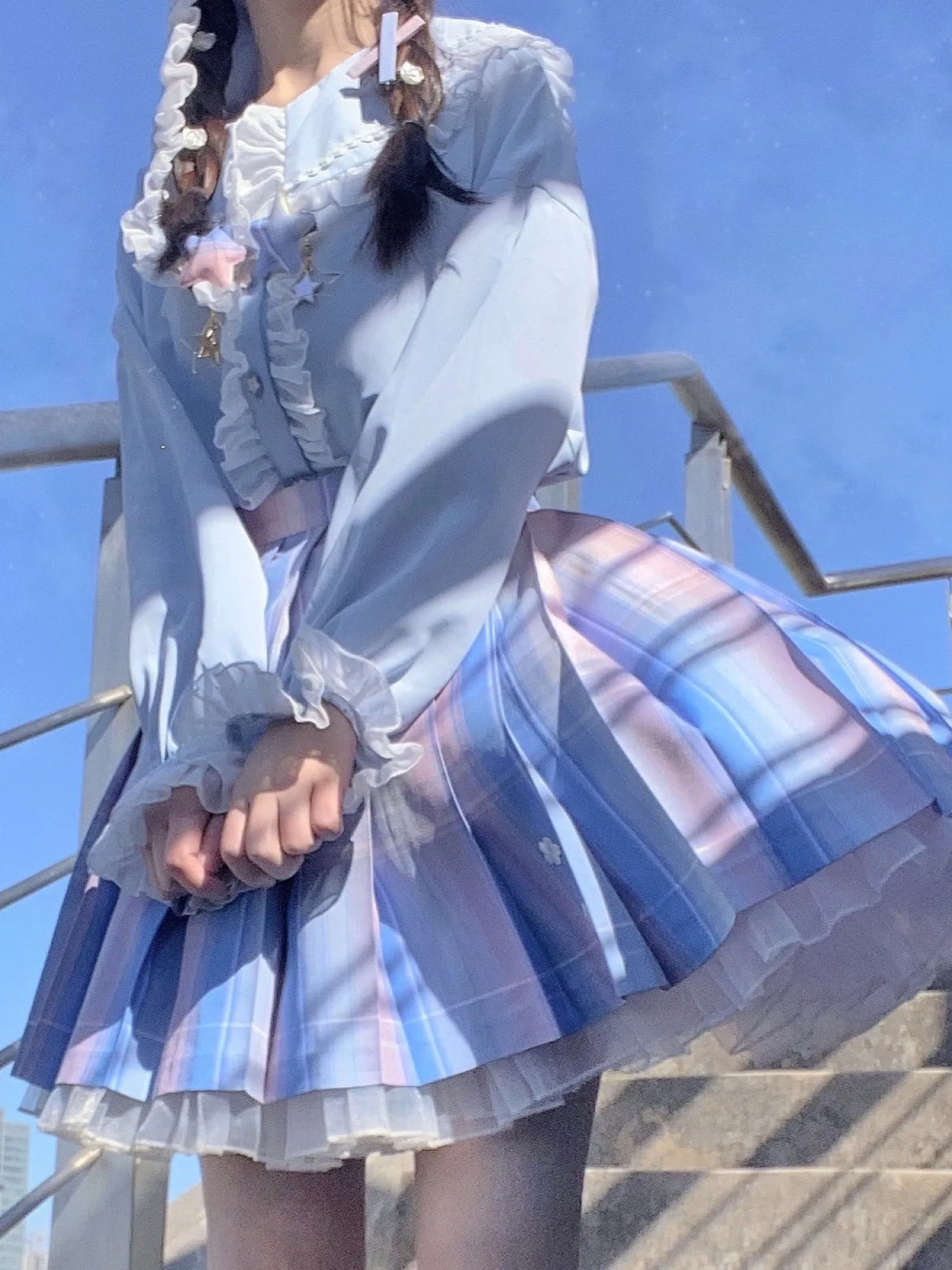 Sakura Lollipop JK Uniform Blouse with Metal Star Pendants