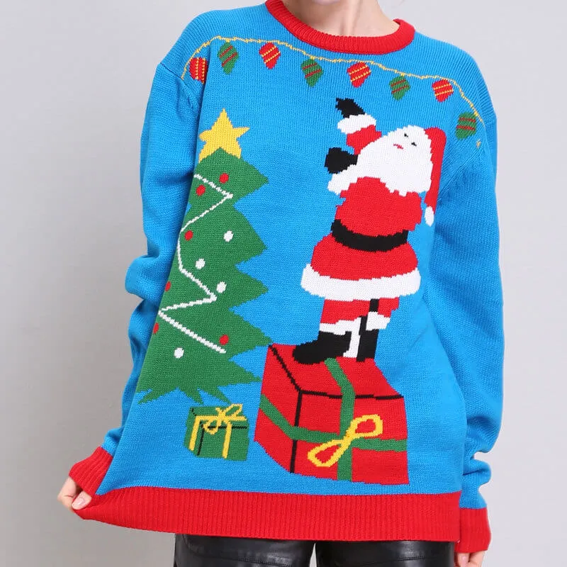 Santa Knitted Christmas Pullover Sweater