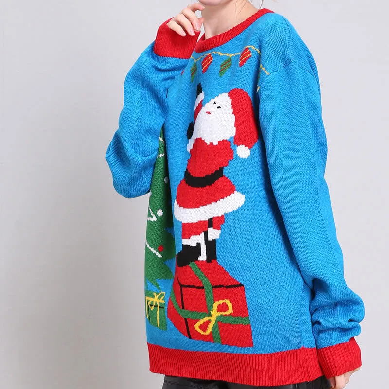 Santa Knitted Christmas Pullover Sweater