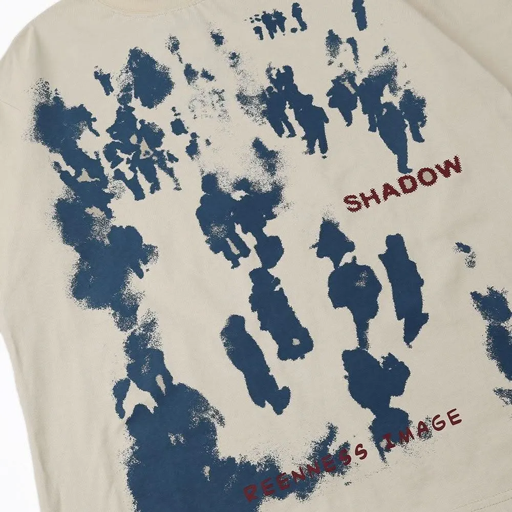 Shadow T-Shirt - Graphic Letter Print Hip Hop Style