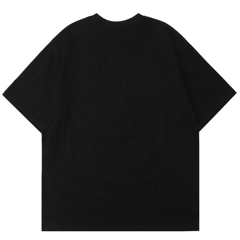 Shadow T-Shirt - Graphic Letter Print Hip Hop Style