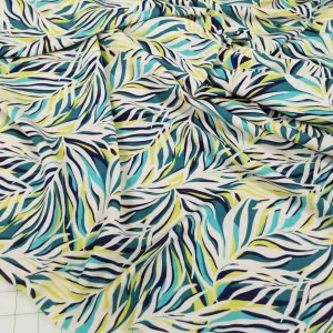 Sofia Rayon Challis Turquoise & Lime Resortwear Print Woven 115 GSM - by the yard