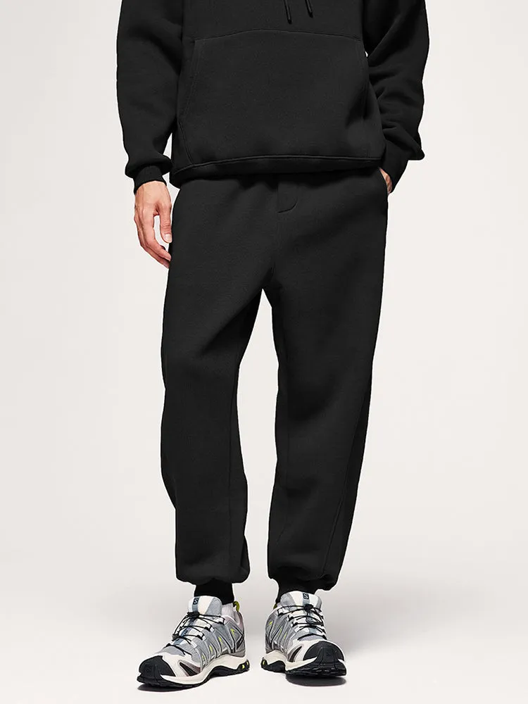 Solid-Color Warm-Padded Sweatpants With A Drawstring