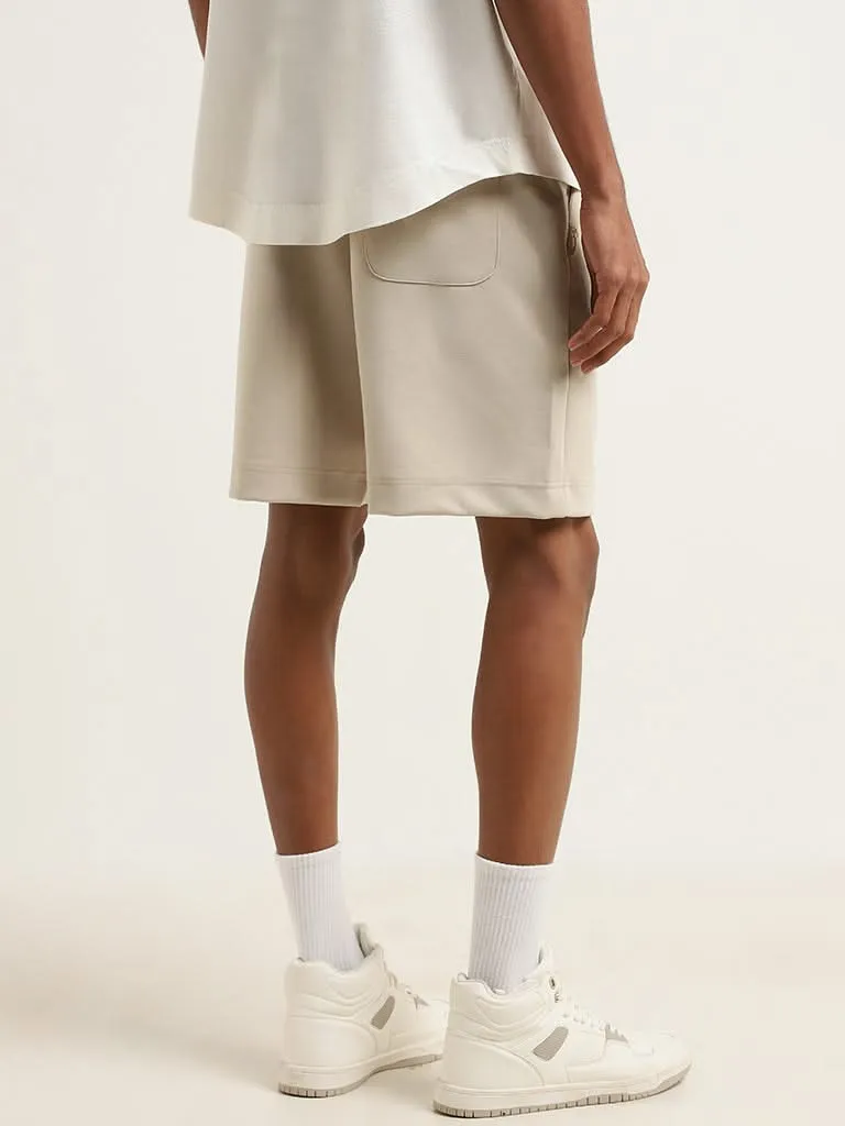 Studiofit Beige Relaxed Fit Bermuda Shorts