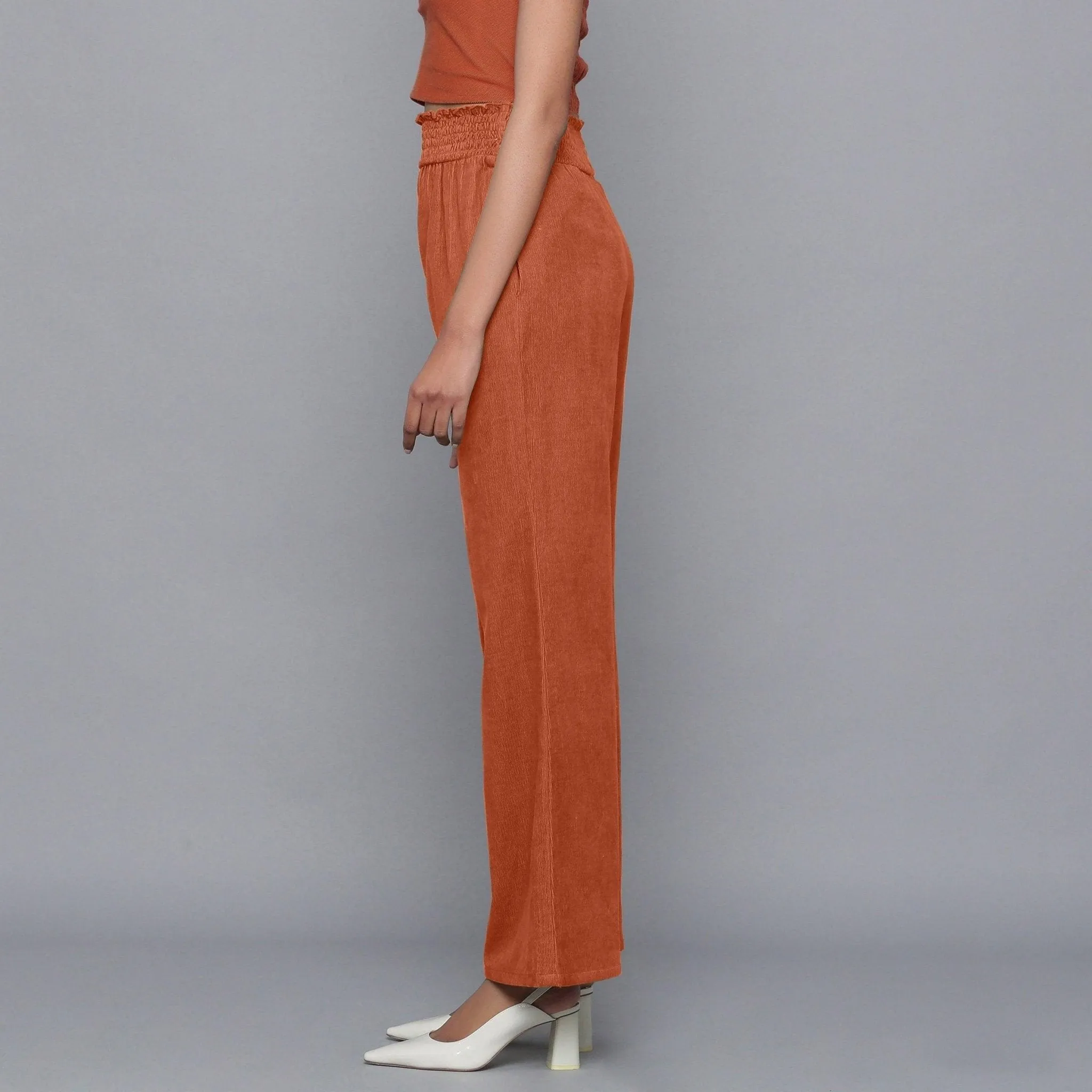 Sunset Rust Warm Cotton Corduroy Bootcut Pant