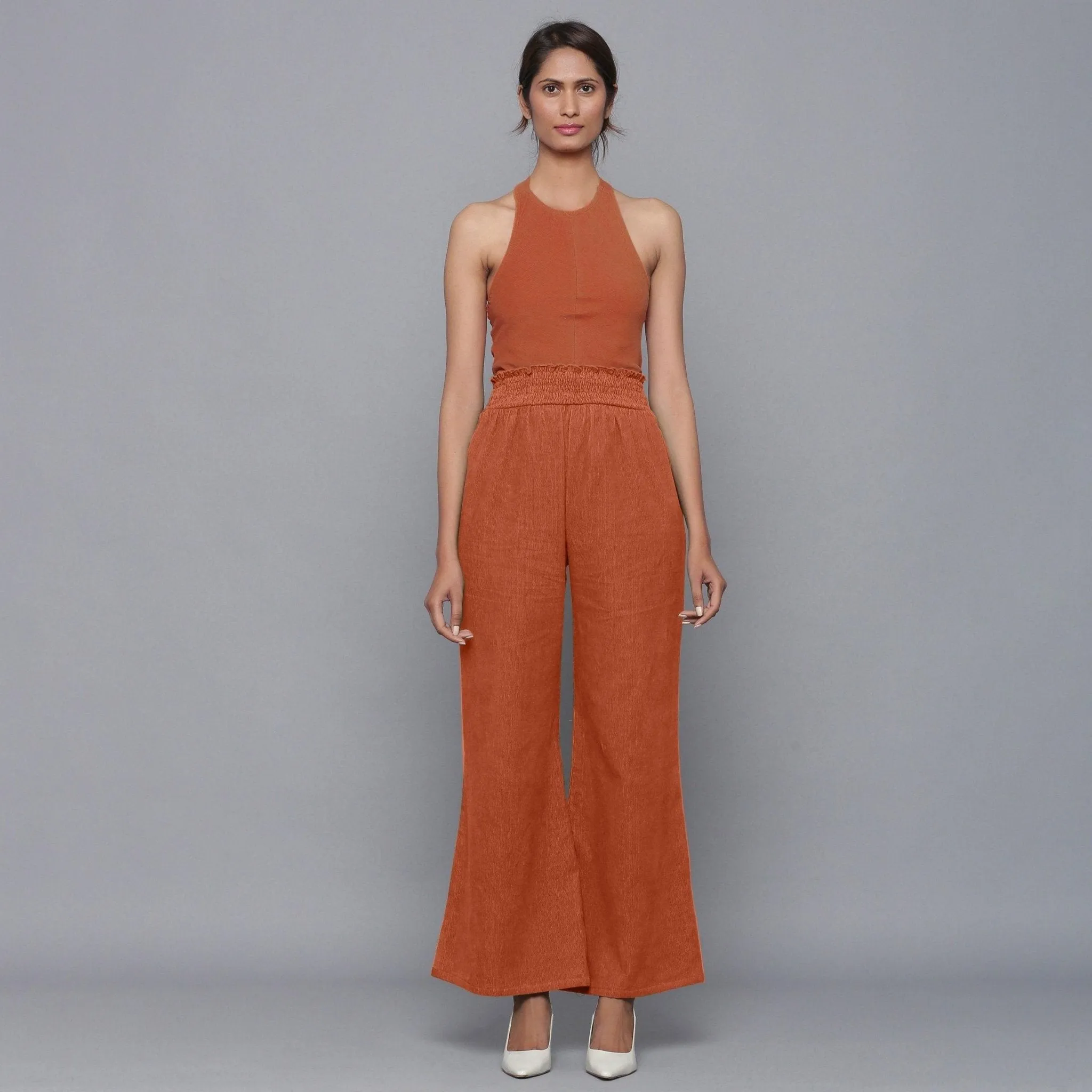 Sunset Rust Warm Cotton Corduroy Bootcut Pant