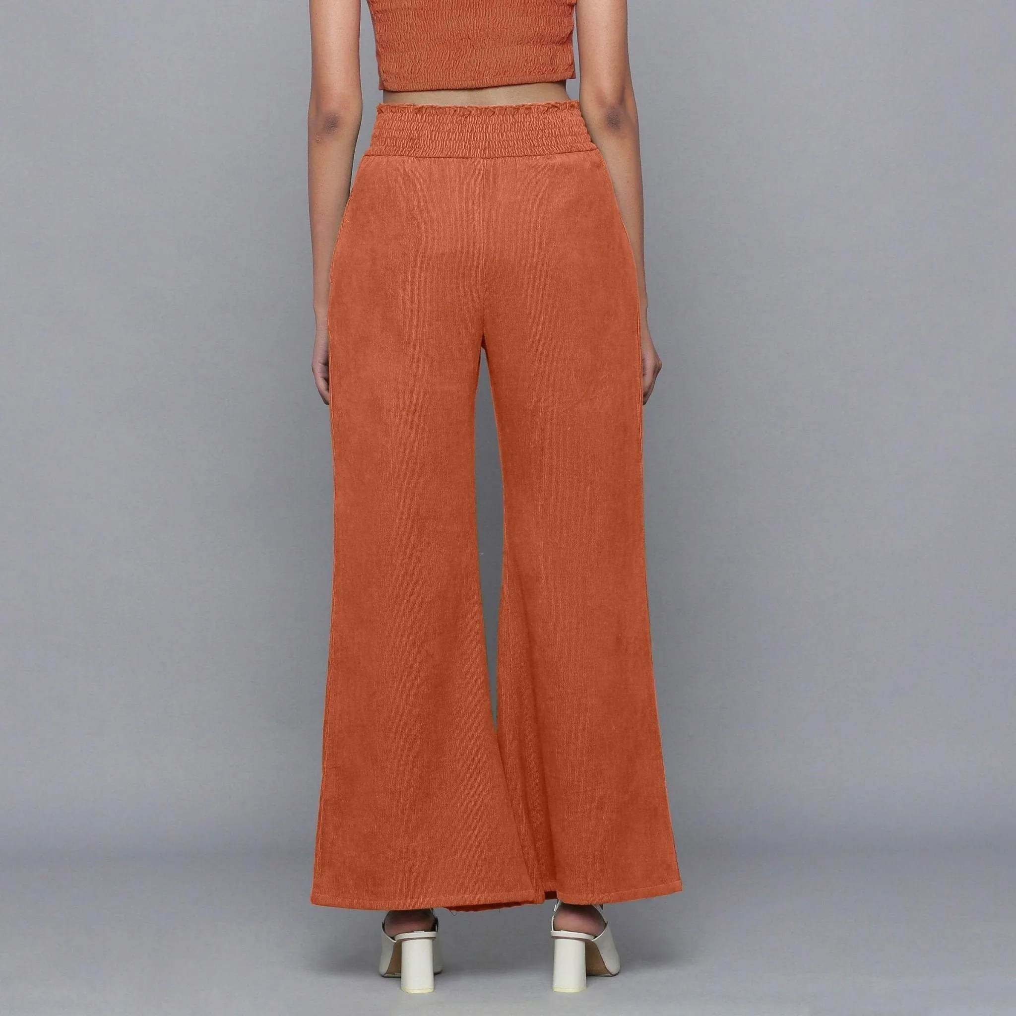 Sunset Rust Warm Cotton Corduroy Bootcut Pant