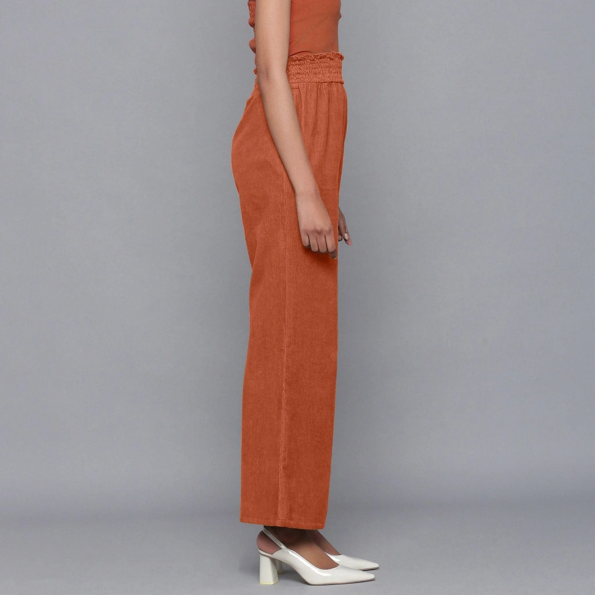 Sunset Rust Warm Cotton Corduroy Bootcut Pant