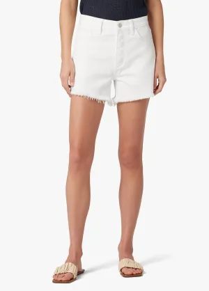 The Jessie Relaxed Short with Fray Hem White