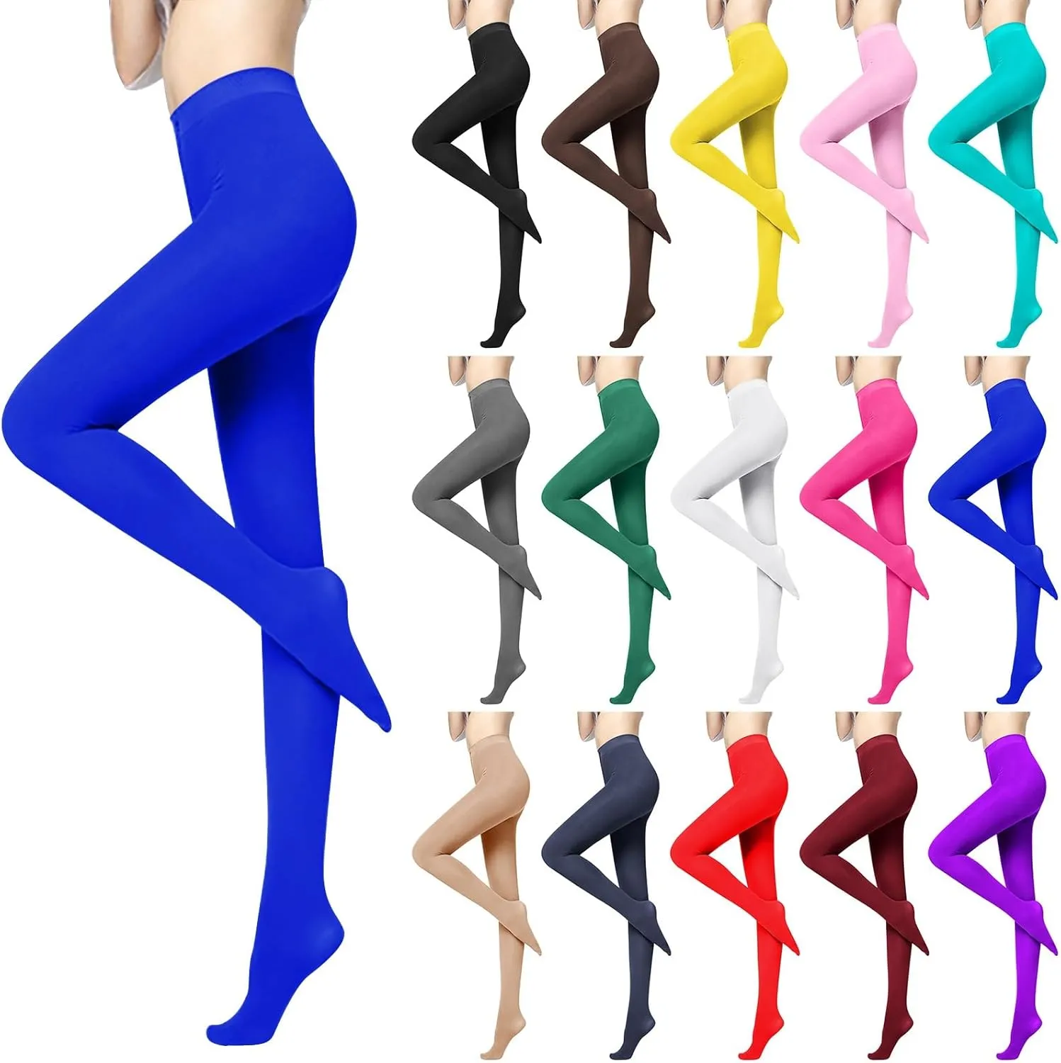Tights for Women 80 Denier Soft Opaque Tights Solid High Waist Footed Pantyhose Warm Stretch Velvet Tights Leggings