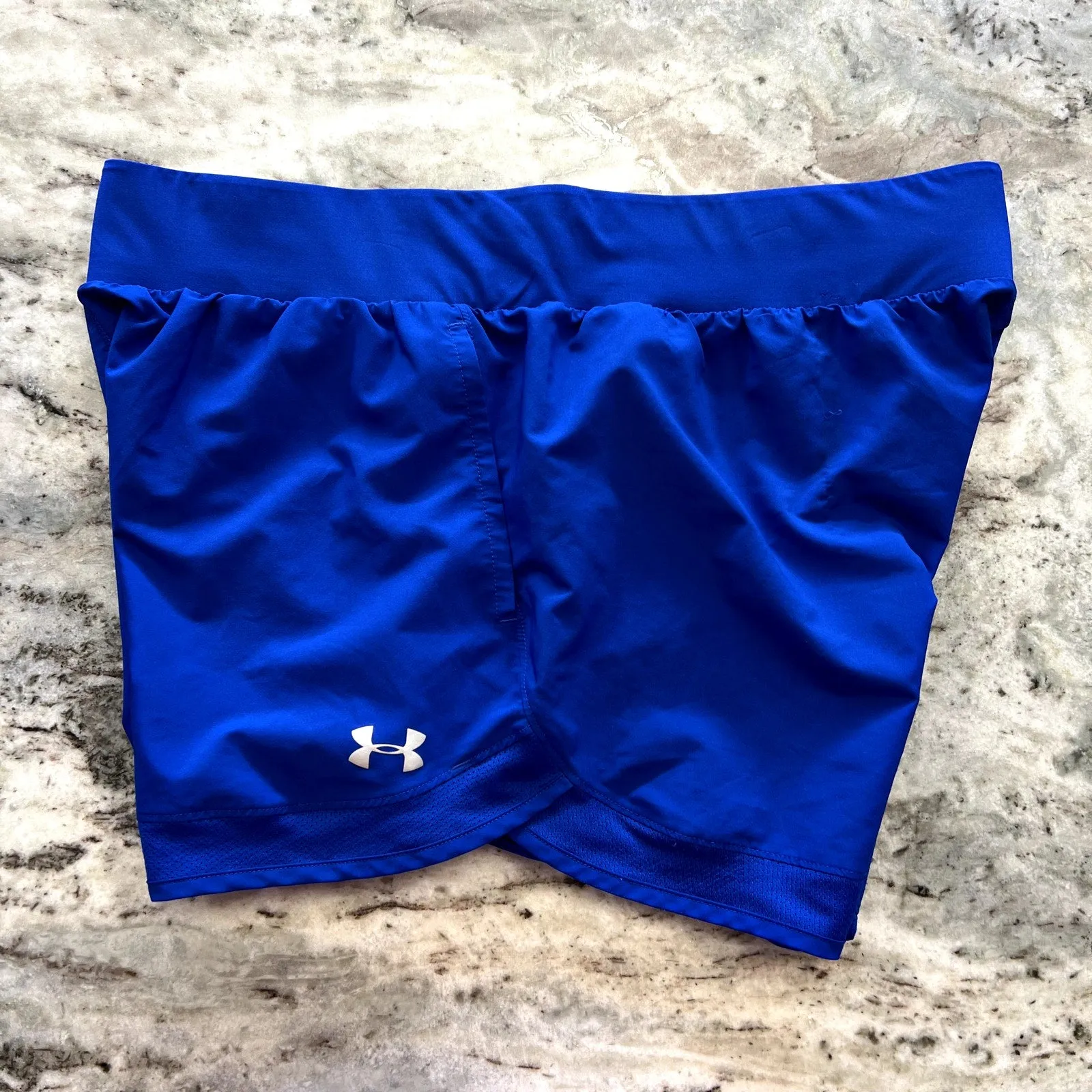 Under Armour Women's Loose Fit Heat Gear Royal Blue Lined Shorts XL