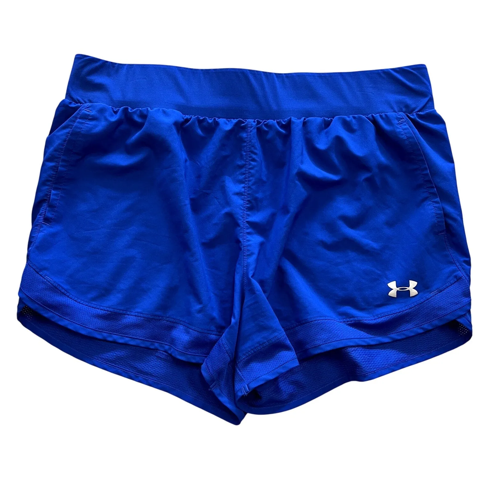 Under Armour Women's Loose Fit Heat Gear Royal Blue Lined Shorts XL