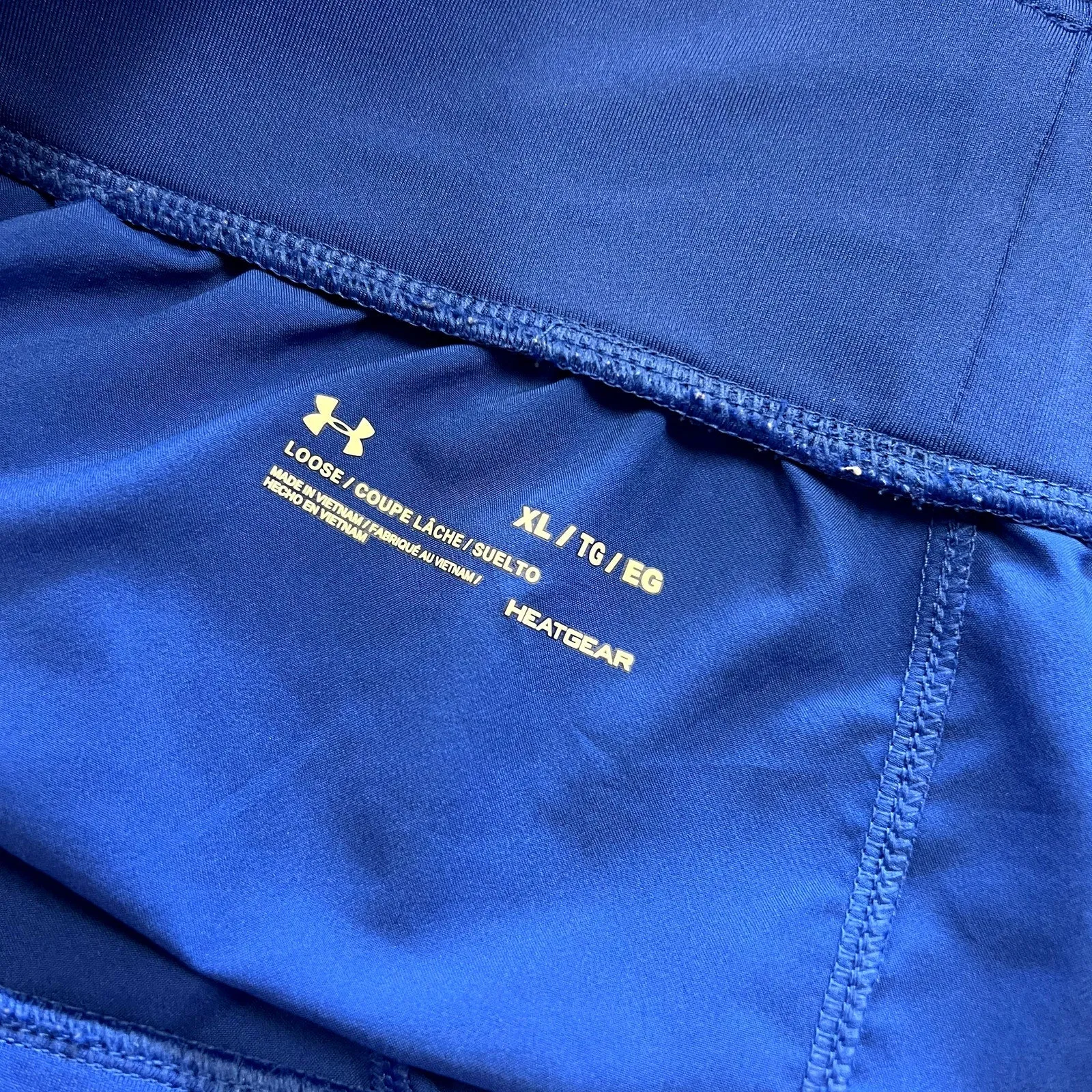 Under Armour Women's Loose Fit Heat Gear Royal Blue Lined Shorts XL