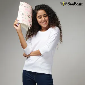 White 3/4th Sleeve T-Shirt
