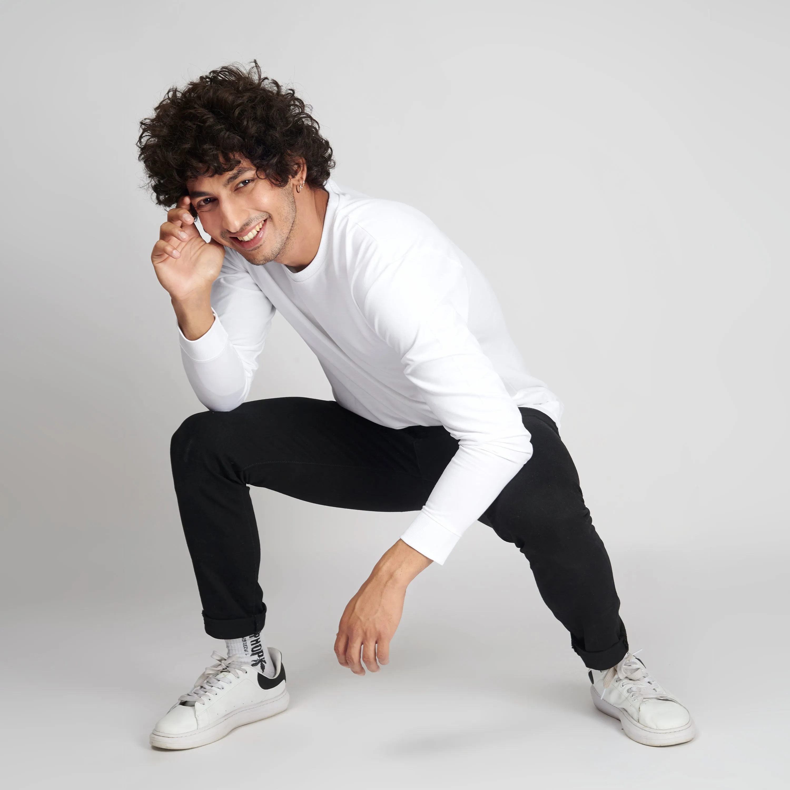 White 3/4th Sleeve T-Shirt