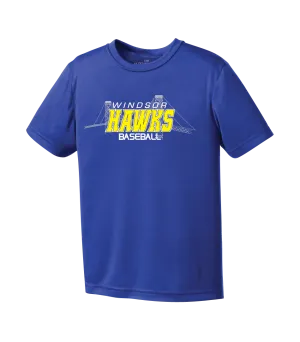 Windsor Hawks Baseball Youth Dri-Fit T-Shirt with Printed Logo
