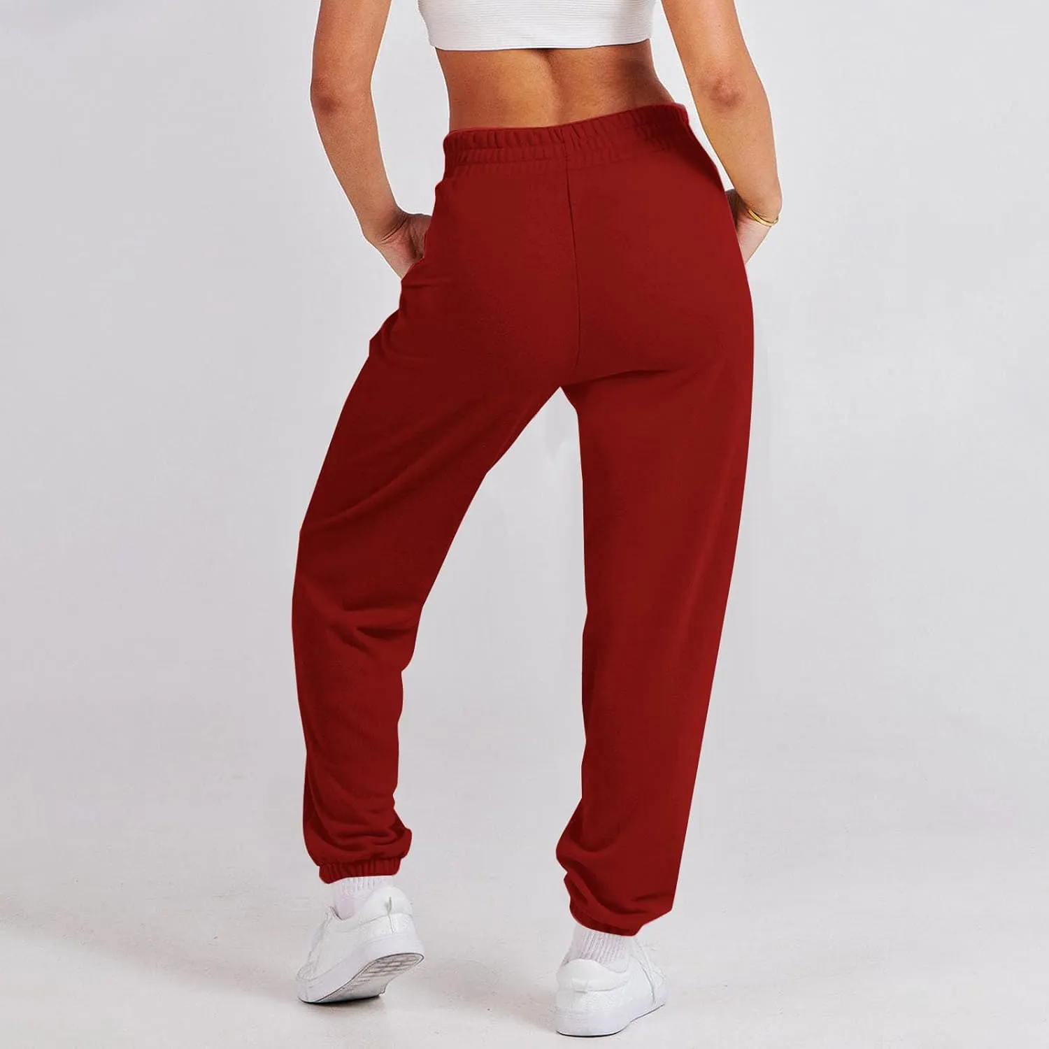 Women Baggy Cinch Bottom Sweatpants 2024 Drawstring High Waist Athletic Joggers Fall Lounge Cozy Trousers with Pocket