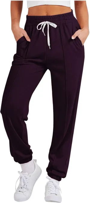 Women Baggy Cinch Bottom Sweatpants 2024 Drawstring High Waist Athletic Joggers Fall Lounge Cozy Trousers with Pocket