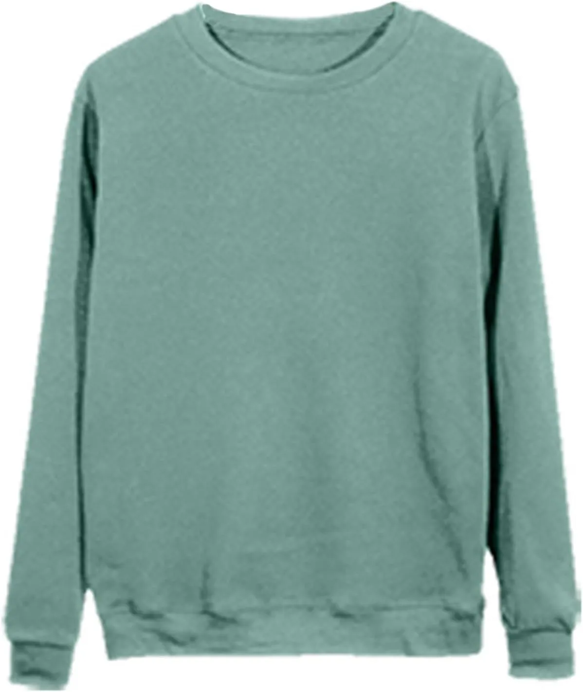 Women Long Sleeve Sweatshirt 2023 Solid Plain Crewneck Pullover Shirts Loose Fit Casual Classic Blouses Fall Fashion Tee Tops