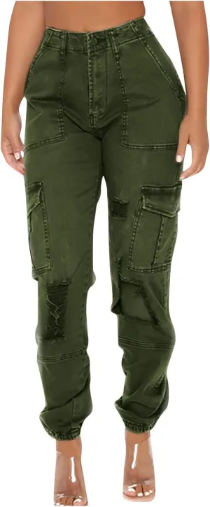 Women Parachute Camo Cargo Pants Trendy Y2K Teen Girls High Elastic Waist Relaxed Fit Casual Pants Streetwear Trousers