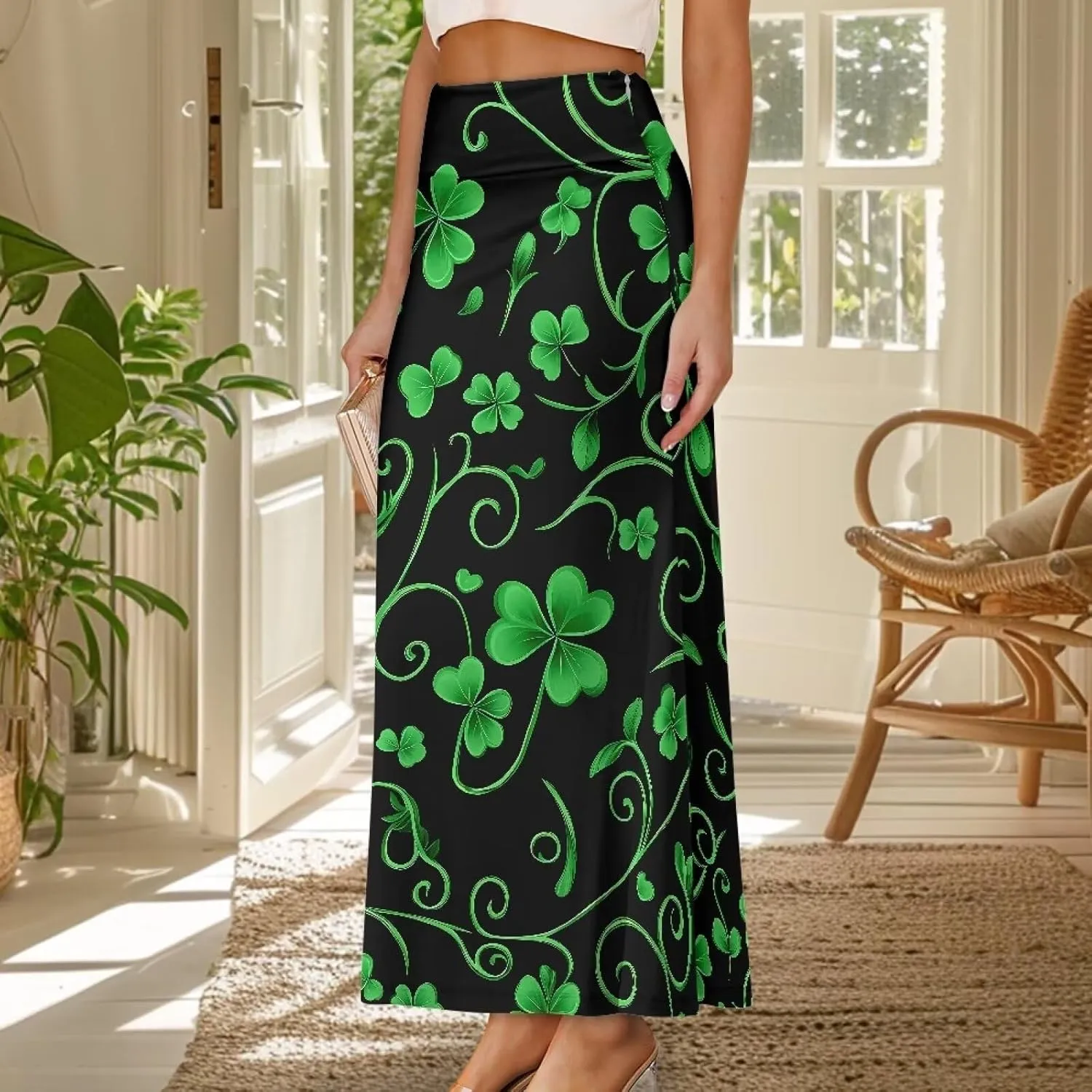 Women's Casual High Waisted Fishtail Bodycon Long Maxi Skirt A-Line Flared Maxi Skirts Fit Cocktail Party Wedding