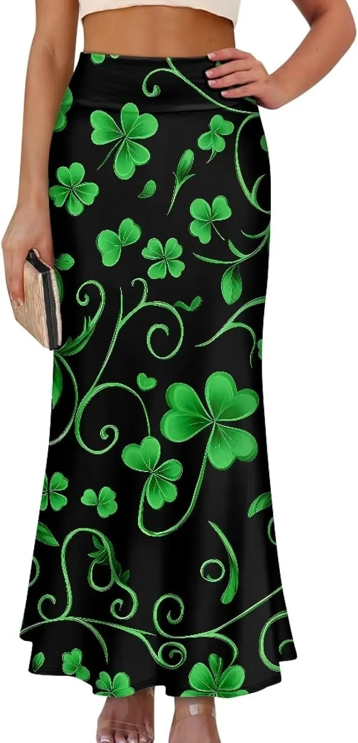 Women's Casual High Waisted Fishtail Bodycon Long Maxi Skirt A-Line Flared Maxi Skirts Fit Cocktail Party Wedding
