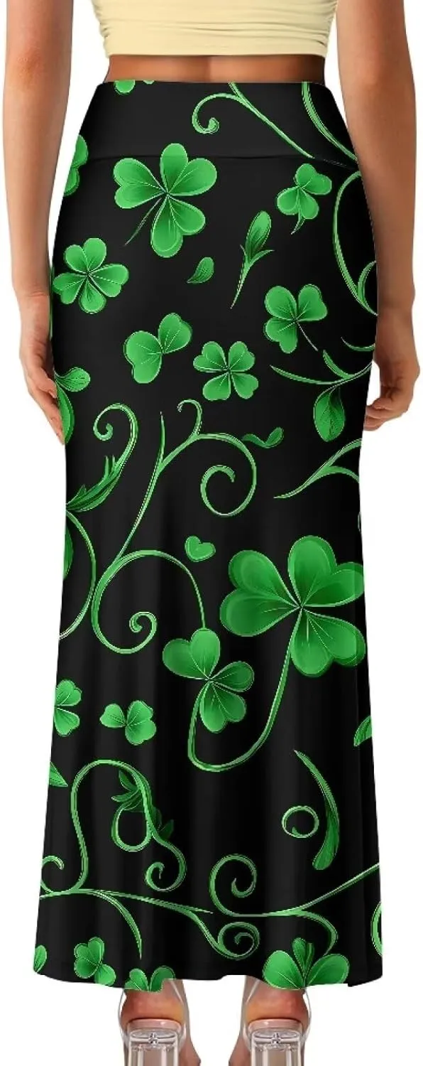 Women's Casual High Waisted Fishtail Bodycon Long Maxi Skirt A-Line Flared Maxi Skirts Fit Cocktail Party Wedding