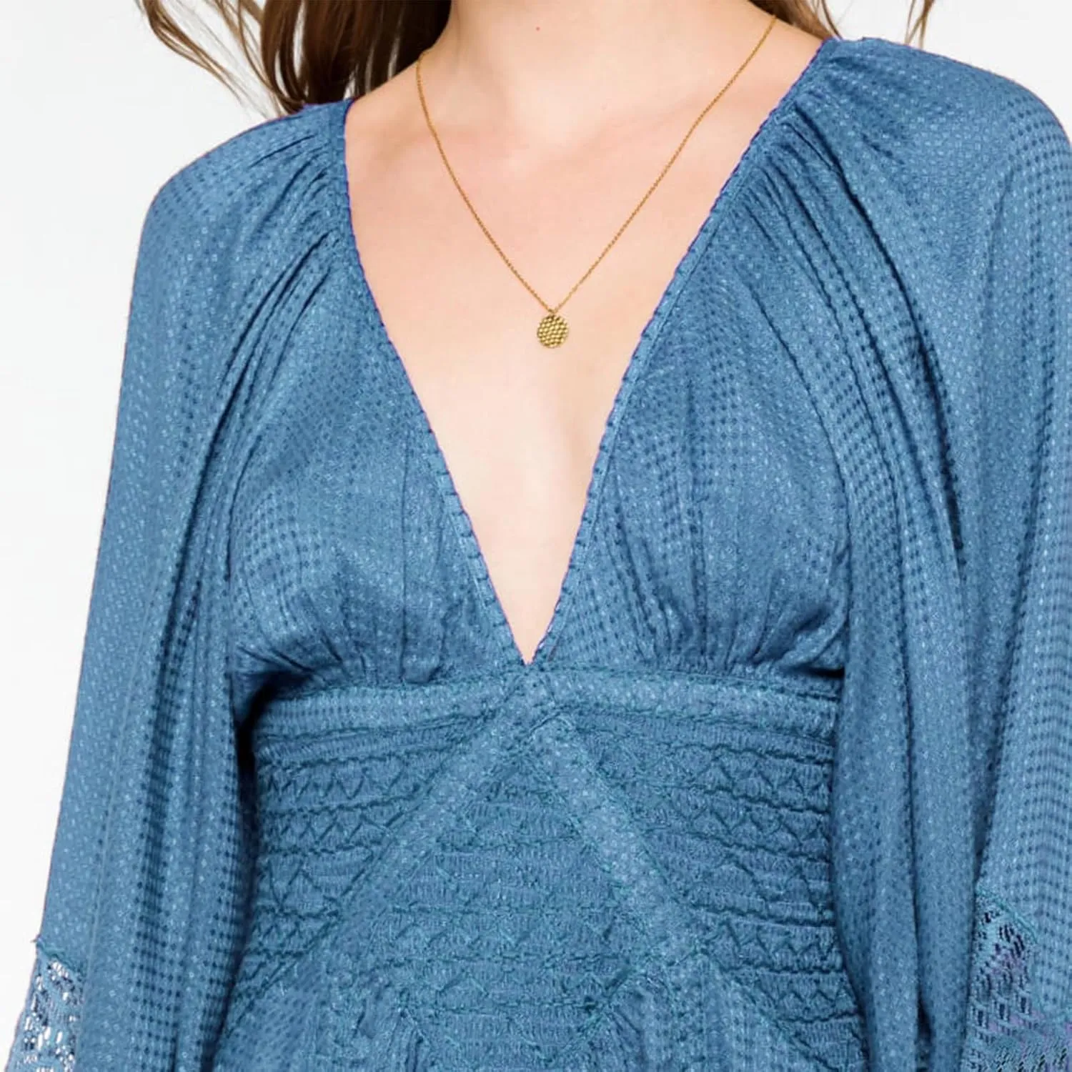 Women's V Neck Lace Patchwork Boho Cutout Loose Swing Long Sleeve Tie Waist Cocktail Wedding Party Maxi Fall Dress