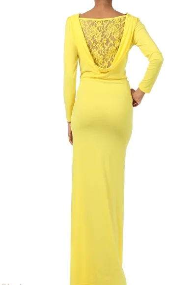 Yellow cowl neck Maxi Dress