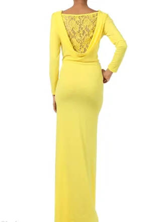 Yellow cowl neck Maxi Dress